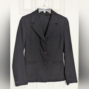 Classic Women's (Size XS) Black Lined Fitted Button Down Blazer/Jacket